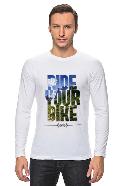 Заказать лонгслив в Москве. Лонгслив Ride Your Bike (Горы) от white_irbis - готовые дизайны и нанесение принтов.