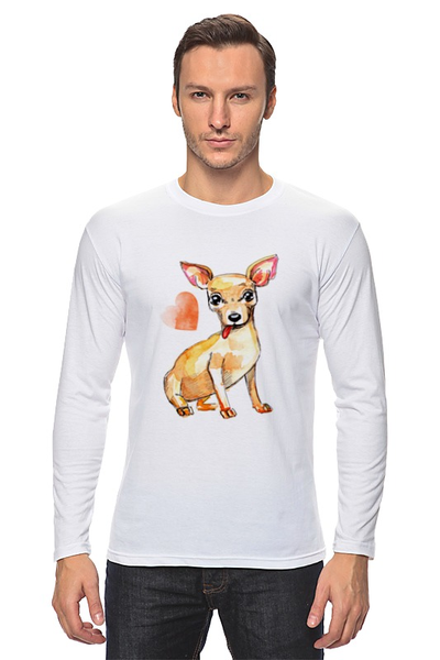 Заказать лонгслив в Москве. Лонгслив Pam-pam-pam-pa-pa... Chihuahua! от Evgenia Bandagnomych - готовые дизайны и нанесение принтов.