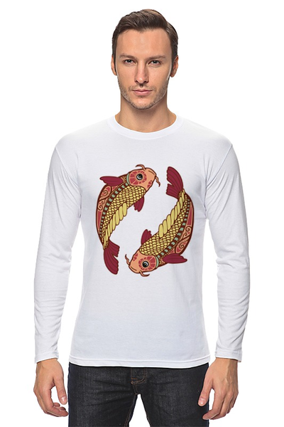 Заказать лонгслив в Москве. Лонгслив Рыбы - Pisces от trend - готовые дизайны и нанесение принтов.