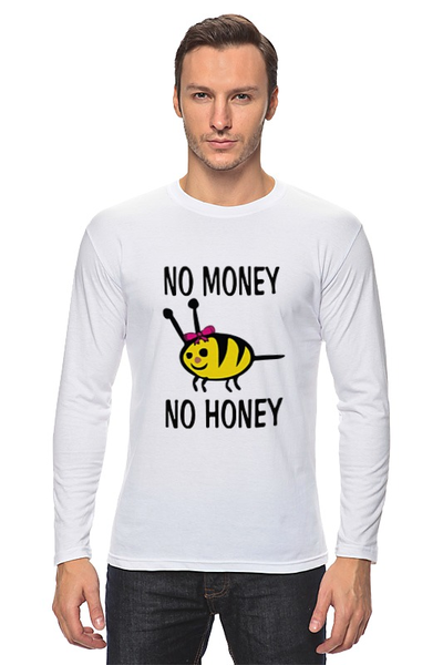 Заказать лонгслив в Москве. Лонгслив No money No honey! (Нет денет, Нет меда!) от Easy-store - готовые дизайны и нанесение принтов.