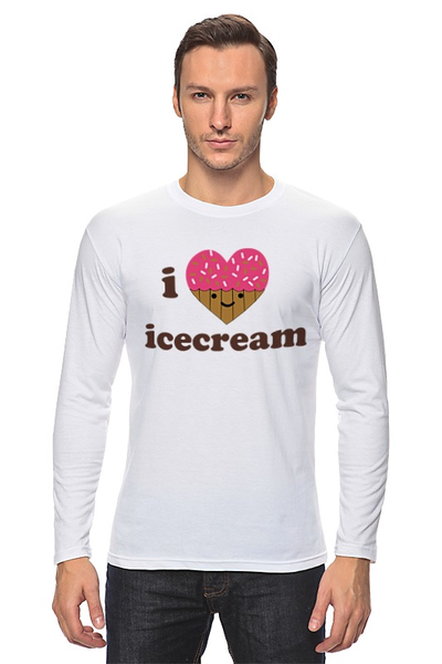 Заказать лонгслив в Москве. Лонгслив i love icecream от cherdantcev - готовые дизайны и нанесение принтов.