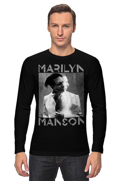 Заказать лонгслив в Москве. Лонгслив Marilyn Manson от inPrintio - готовые дизайны и нанесение принтов.