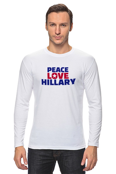Заказать лонгслив в Москве. Лонгслив Peace Love Hillary от skynatural - готовые дизайны и нанесение принтов.