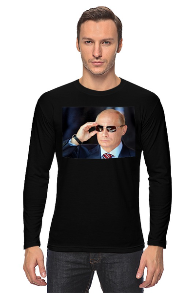 Заказать лонгслив в Москве. Лонгслив Putin от badarma2002@gmail.com - готовые дизайны и нанесение принтов.