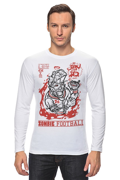 Заказать лонгслив в Москве. Лонгслив Zombie football от Aleks36 - готовые дизайны и нанесение принтов.
