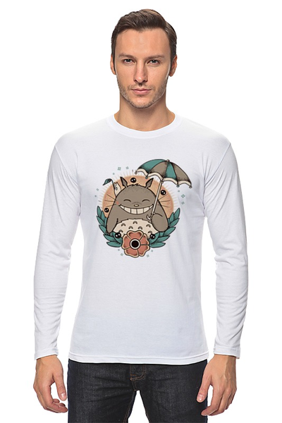 Заказать лонгслив в Москве. Лонгслив Smile Totoro от skynatural - готовые дизайны и нанесение принтов.