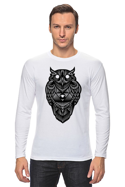 Заказать лонгслив в Москве. Лонгслив Сова (Owl) от trugift - готовые дизайны и нанесение принтов.