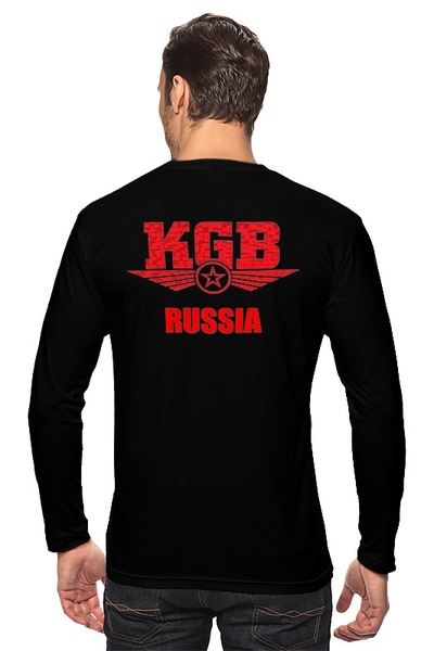 Заказать лонгслив в Москве. Лонгслив KGB Russia от Leichenwagen - готовые дизайны и нанесение принтов.