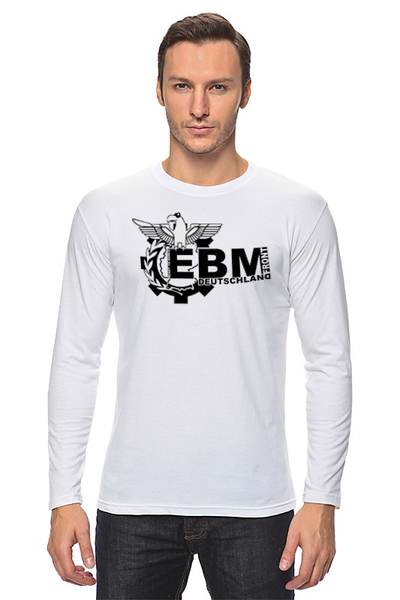 Заказать лонгслив в Москве. Лонгслив EBM Deutschland Лого от Black Pimpf - готовые дизайны и нанесение принтов.