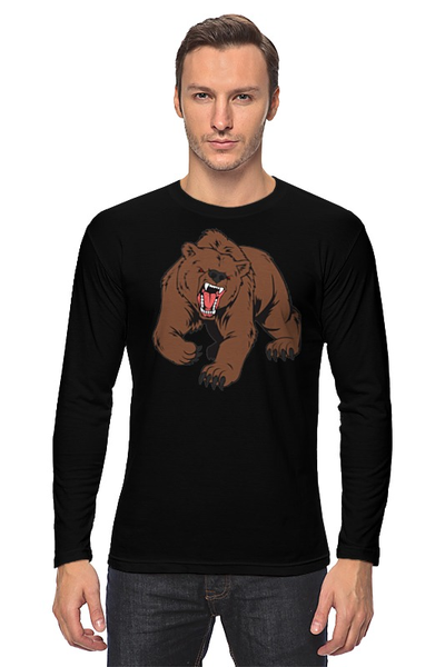 Заказать лонгслив в Москве. Лонгслив Bear / Медведь от crash - готовые дизайны и нанесение принтов.
