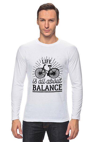 Заказать лонгслив в Москве. Лонгслив Life is all about balance! от zen4@bk.ru - готовые дизайны и нанесение принтов.