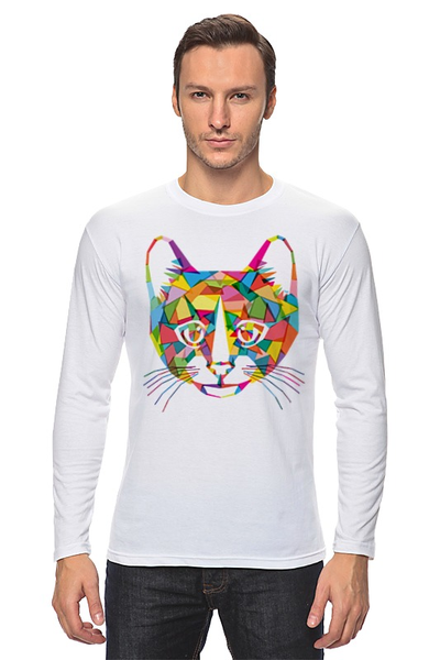 Заказать лонгслив в Москве. Лонгслив Кот (Cat) от fanart - готовые дизайны и нанесение принтов.