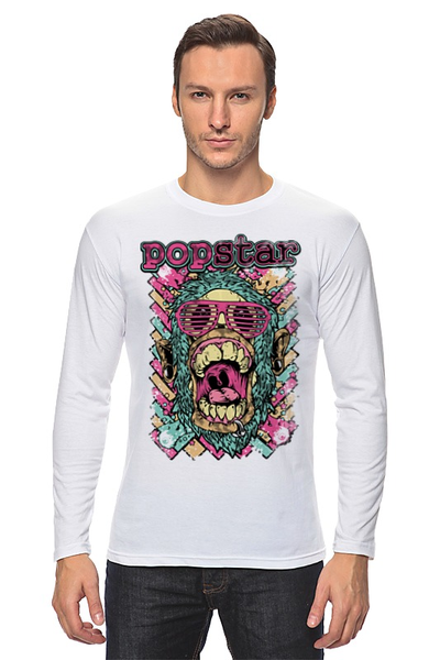 Заказать лонгслив в Москве. Лонгслив Popstar от T-shirt print  - готовые дизайны и нанесение принтов.