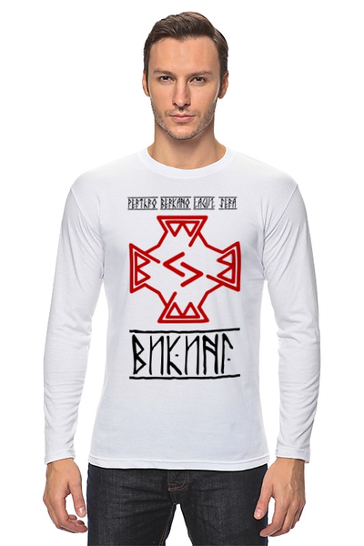 Заказать лонгслив в Москве. Лонгслив Символ рода и силы от shop-viking - готовые дизайны и нанесение принтов.