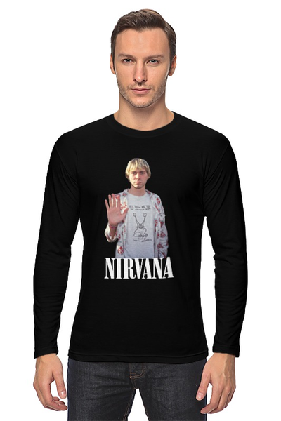 Заказать лонгслив в Москве. Лонгслив Nirvana Kurt Cobain hello t-shirt от rancid - готовые дизайны и нанесение принтов.