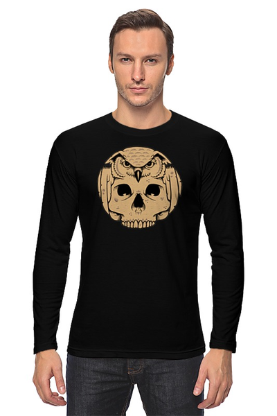 Заказать лонгслив в Москве. Лонгслив OWL Scull / сова и череп от crash - готовые дизайны и нанесение принтов.