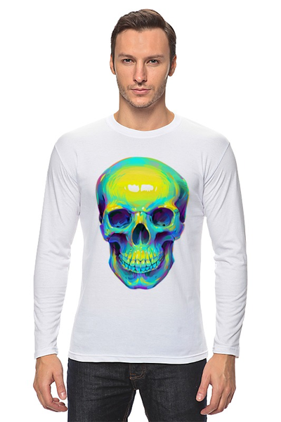 Заказать лонгслив в Москве. Лонгслив Colorfull skull от scoopysmith - готовые дизайны и нанесение принтов.