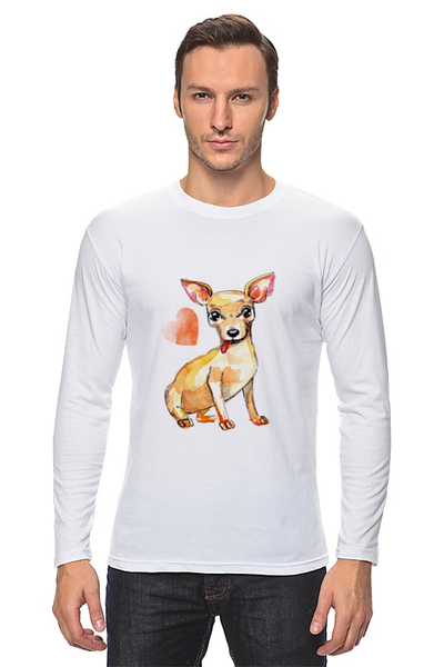 Заказать лонгслив в Москве. Лонгслив Pam-pam-pam-pa-pa... Chihuahua! от Evgenia Bandagnomych - готовые дизайны и нанесение принтов.