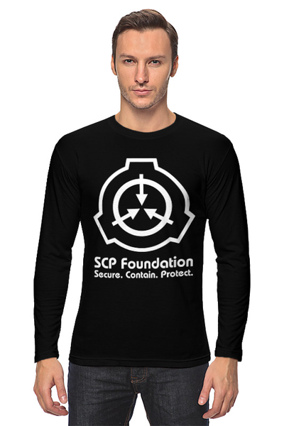 Заказать лонгслив в Москве. Лонгслив SCP Foundation от geekbox - готовые дизайны и нанесение принтов.