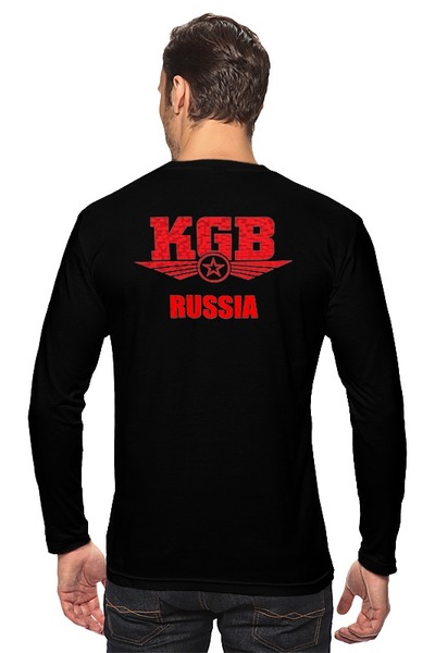 Заказать лонгслив в Москве. Лонгслив KGB Russia от Leichenwagen - готовые дизайны и нанесение принтов.