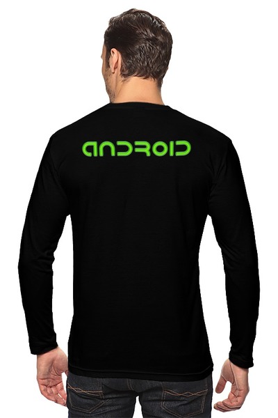 Заказать лонгслив в Москве. Лонгслив Android Eats Apple от balden - готовые дизайны и нанесение принтов.