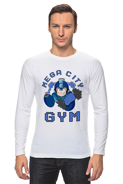 Заказать лонгслив в Москве. Лонгслив Mega Man Gym от madw - готовые дизайны и нанесение принтов.