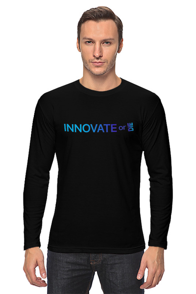 Заказать лонгслив в Москве. Лонгслив Innovate or die от Startech.vc  - готовые дизайны и нанесение принтов.