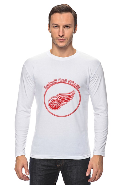 Заказать лонгслив в Москве. Лонгслив Detroit Red Wings от kspsshop - готовые дизайны и нанесение принтов.