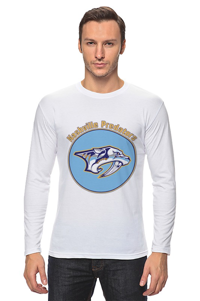 Заказать лонгслив в Москве. Лонгслив Nashville Predators от kspsshop - готовые дизайны и нанесение принтов.