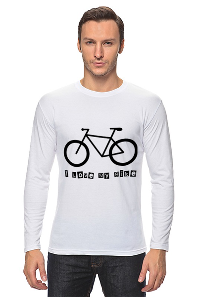 Заказать лонгслив в Москве. Лонгслив I Love My Bike от Виктория - готовые дизайны и нанесение принтов.