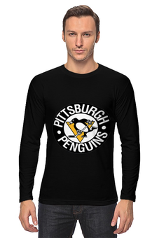 Заказать лонгслив в Москве. Лонгслив Pittsburgh Penguins от Евгения Железкина - готовые дизайны и нанесение принтов.
