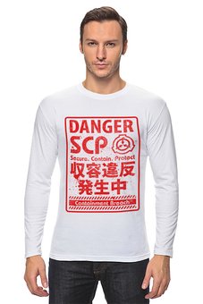 Заказать лонгслив в Москве. Лонгслив SCP Foundation от geekbox - готовые дизайны и нанесение принтов.