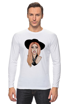 Заказать лонгслив в Москве. Лонгслив Lady Gaga                     от Savara - готовые дизайны и нанесение принтов.
