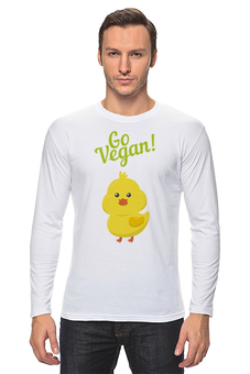 Заказать лонгслив в Москве. Лонгслив Go Vegan от vegan@thespaceway.info - готовые дизайны и нанесение принтов.