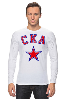 Заказать лонгслив в Москве. Лонгслив ХК СКА от hockey_by_M - готовые дизайны и нанесение принтов.