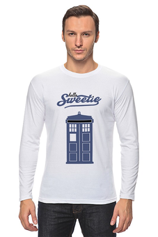 Заказать лонгслив в Москве. Лонгслив HELLO SWEETIE & TARDIS \ ПРИВЕТ, МИЛЫЙ & ТАРДИС от Marvel T-shirts - готовые дизайны и нанесение принтов.