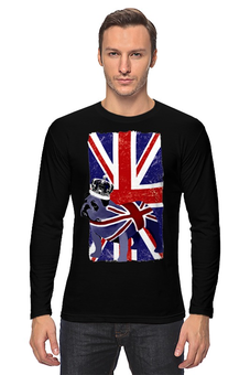 Заказать лонгслив в Москве. Лонгслив UK English Bulldog & Union Jack Flag от pangeaaffair - готовые дизайны и нанесение принтов.