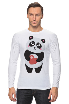 Заказать лонгслив в Москве. Лонгслив Панда с сердечком от Ordwen - готовые дизайны и нанесение принтов.