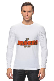 Заказать лонгслив в Москве. Лонгслив Anaheim Ducks от kspsshop - готовые дизайны и нанесение принтов.