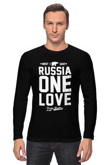 Заказать лонгслив в Москве. Лонгслив RUSSIA ONE LOVE by DESIGN MINISTRY от Design Ministry - готовые дизайны и нанесение принтов.