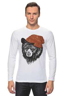Заказать лонгслив в Москве. Лонгслив Медведь в шапке от vphone - готовые дизайны и нанесение принтов.