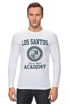 Заказать лонгслив в Москве. Лонгслив GTA. Los Santos Grand Theft Academy от geekbox - готовые дизайны и нанесение принтов.