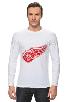 Заказать лонгслив в Москве. Лонгслив Detroit Red Wings от monster66 - готовые дизайны и нанесение принтов.