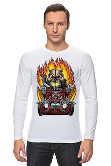 Заказать лонгслив в Москве. Лонгслив Hot Rod Skull от balden - готовые дизайны и нанесение принтов.