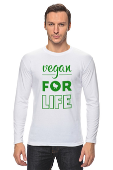 Заказать лонгслив в Москве. Лонгслив Vegan for life от catification - готовые дизайны и нанесение принтов.