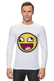 Заказать лонгслив в Москве. Лонгслив Awesome smile от YellowCloverShop - готовые дизайны и нанесение принтов.