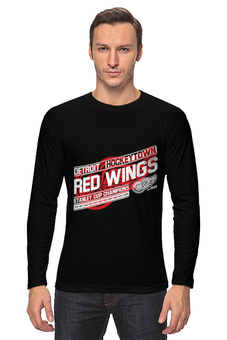 Заказать лонгслив в Москве. Лонгслив Detroit Red Wings от Александр Глебов - готовые дизайны и нанесение принтов.