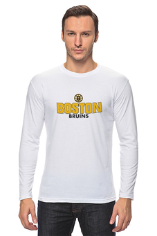 Заказать лонгслив в Москве. Лонгслив Boston Bruins от kspsshop - готовые дизайны и нанесение принтов.