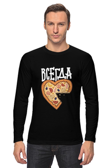 Заказать лонгслив в Москве. Лонгслив Мышь и пицца. Парные футболки. от sanchezz111 - готовые дизайны и нанесение принтов.