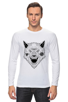 Заказать лонгслив в Москве. Лонгслив Серый волк от YellowCloverShop - готовые дизайны и нанесение принтов.